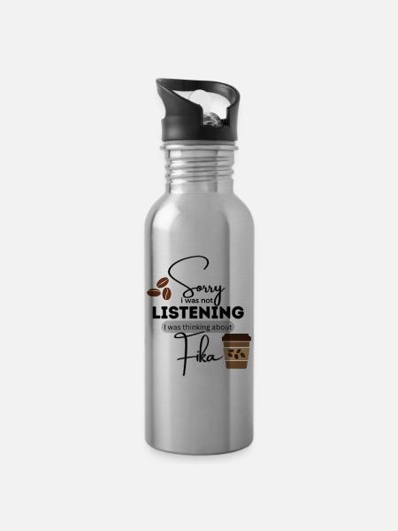 Sorry, FIKA! - Trinkflasche mit integriertem Trinkhalm - Lightsilver