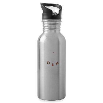 Hockeyspieler Weihnachten Weihnachtstraumfänger - Trinkflasche mit integriertem Trinkhalm - Lightsilver - Rechts