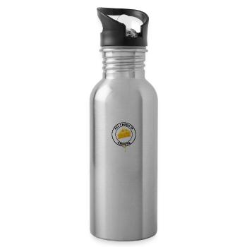 ALL I NEED IS CHEESE - Water bottle with straw - silver - Right
