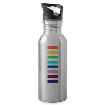 Shades of a rainbow - Water bottle with straw - silver - Right