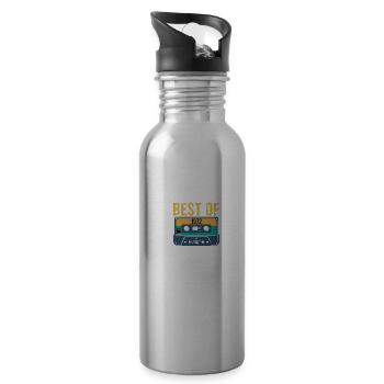 Vintage Best of 1972 Geburtstag Retro - Trinkflasche mit integriertem Trinkhalm - Lightsilver - Rechts