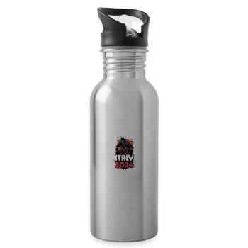 Italy 2024 Holiday Trip Colorful - Water bottle with straw - silver - Right