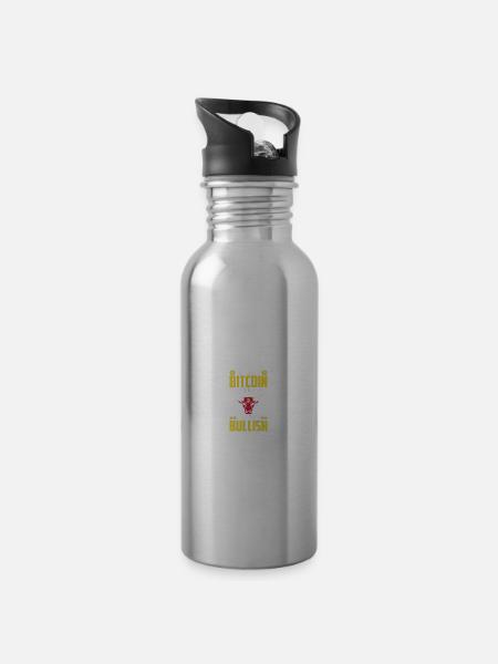 Bitcoin bullisch - Trinkflasche mit integriertem Trinkhalm -