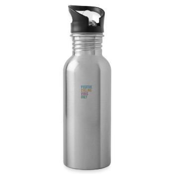 positive cycling vibes only - Water bottle with straw - silver - Right