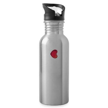 I love you my mom - Mother Day - Trinkflasche mit integriertem Trinkhalm - Lightsilver - Rechts