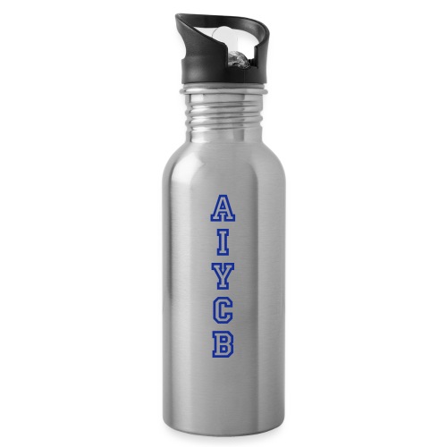 AIYCB_hochblauweissaufrot - Trinkflasche mit integriertem Trinkhalm