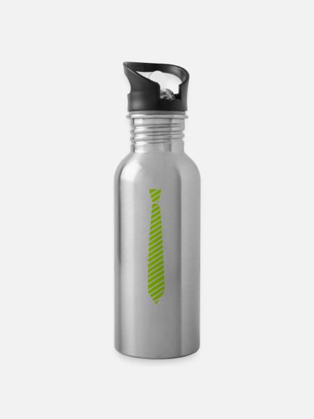 krawatte - Trinkflasche mit integriertem Trinkhalm - Lightsilver