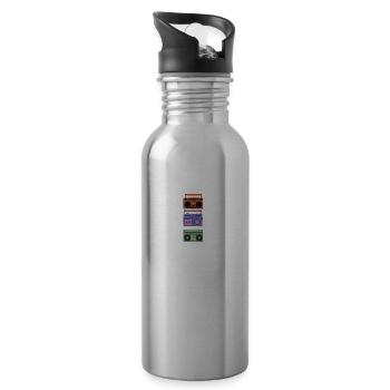 Hip Hop Beat Producer Retro Ghetto Blaster 1990s - Trinkflasche mit integriertem Trinkhalm - Lightsilver - Rechts