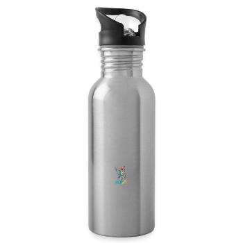 Schwule Gott Christen LGBT Pride Gay Rainbow Flag - Trinkflasche mit integriertem Trinkhalm - Lightsilver - Rechts