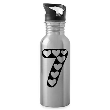 7 love heart tattoo 055 - Gourde avec paille intégrée - argent clair - Droite