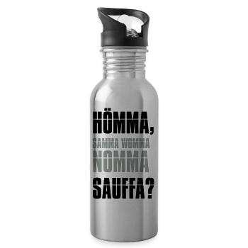 nomma sauffa - party trinksprüche - Trinkflasche mit integriertem Trinkhalm - Lightsilver - Rechts
