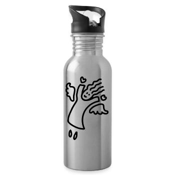 fliegender Engel - line - Trinkflasche mit integriertem Trinkhalm - Lightsilver - Rechts