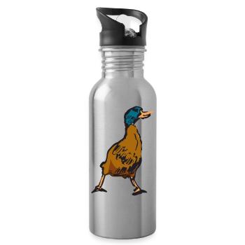 duck25 - Water bottle with straw - silver - Right