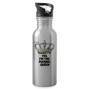 The Queen - Water bottle with straw - silver - Right