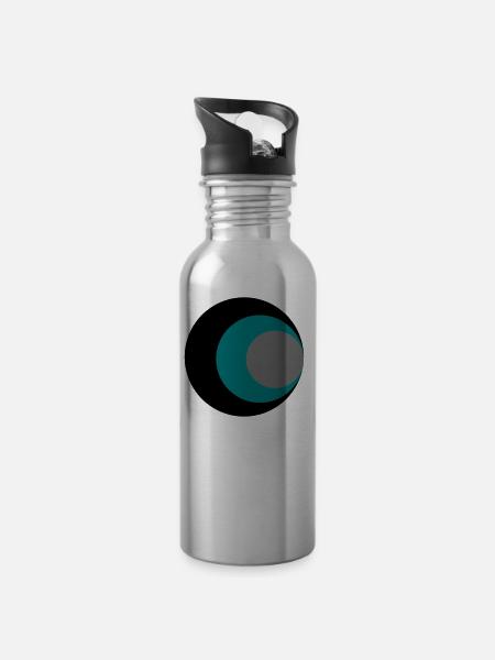 cercles - Gourde avec paille intégrée - argent clair