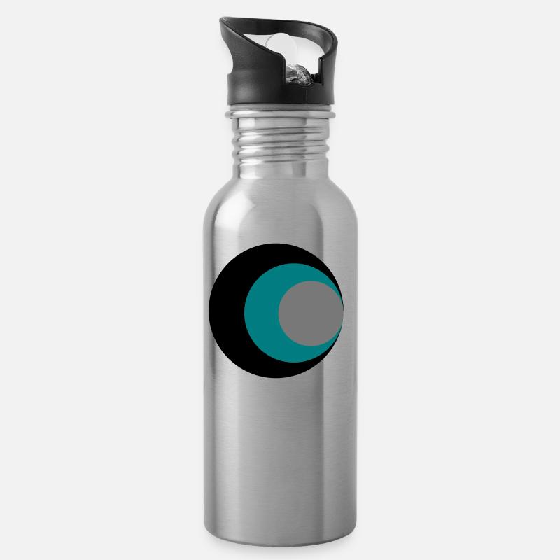 Kreise - Trinkflasche mit integriertem Trinkhalm - Lightsilver