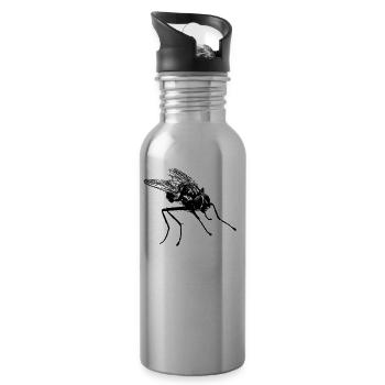 Fliege - Trinkflasche mit integriertem Trinkhalm - Lightsilver - Rechts