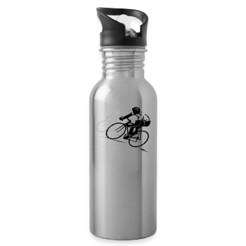 montagne vélo vélo VTT cycliste vélo - Gourde avec paille intégrée - argent clair - Droite