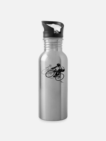 montagne vélo vélo VTT cycliste vélo - Gourde avec paille intégrée - argent clair