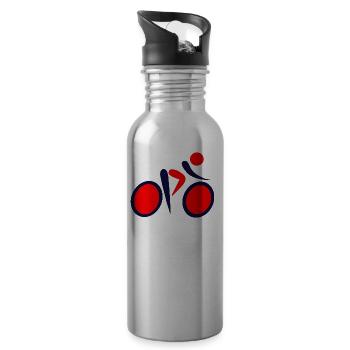 bicycle mountain bike cyclist mountain bike - Water bottle with straw - silver - Right