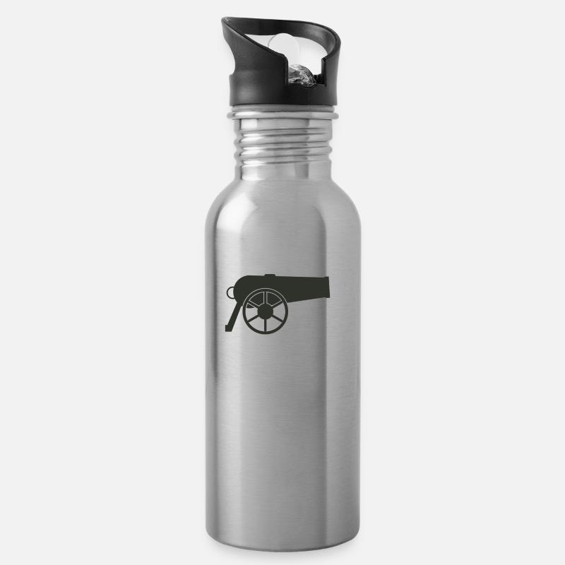 Kanone - Trinkflasche mit integriertem Trinkhalm - Lightsilver