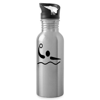 water polo wasser ball wasserball - Trinkflasche mit integriertem Trinkhalm - Lightsilver - Rechts