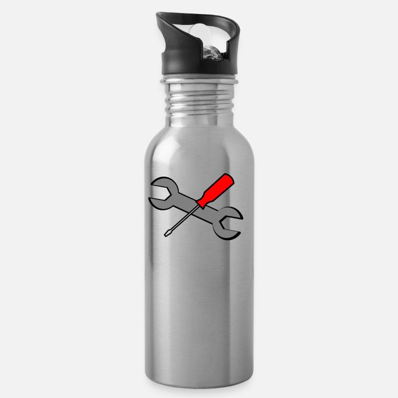 outils - Gourde avec paille intégrée - argent clair