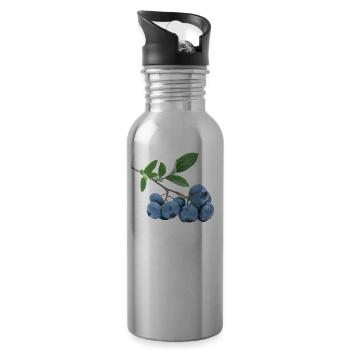 blueberry blaubeere heidelbeere veggie gemuese fru - Trinkflasche mit integriertem Trinkhalm - Lightsilver - Rechts