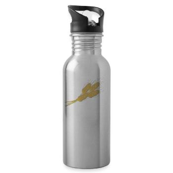 getreide corn cereal wheat weizen veggie gemuese v - Trinkflasche mit integriertem Trinkhalm - Lightsilver - Rechts