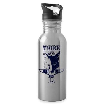 I need my fur more than you (blue) - Water bottle with straw - silver - Right