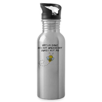 Sumsi mit Po - Trinkflasche mit integriertem Trinkhalm - Lightsilver - Rechts