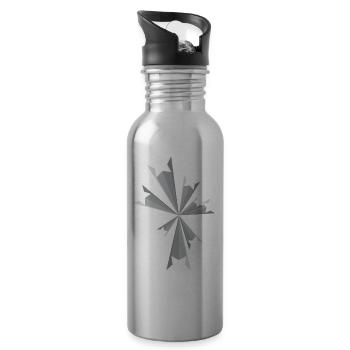Flying Stars Sterne fliegende Stern Star - Trinkflasche mit integriertem Trinkhalm - Lightsilver - Rechts