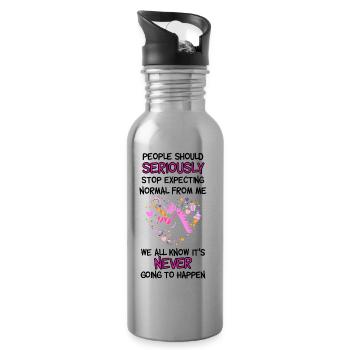 People should stop expecting normal from me - Trinkflasche mit integriertem Trinkhalm - Lightsilver - Rechts