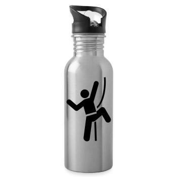 Rock Climbing - Water bottle with straw - silver - Right