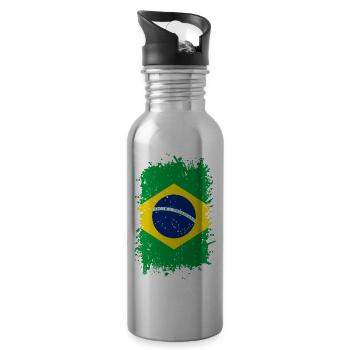Brésil - Gourde avec paille intégrée - argent clair - Droite