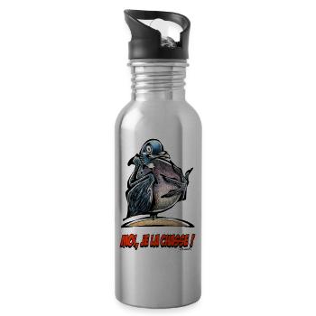 Die Taube, Me I-Jagd! - Trinkflasche mit integriertem Trinkhalm - Lightsilver - Rechts