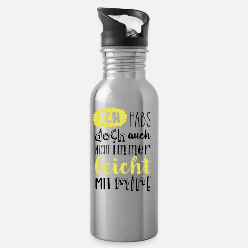 Ich habs doch auch nicht immer leicht mit mir! - Trinkflasche mit integriertem Trinkhalm - Lightsilver