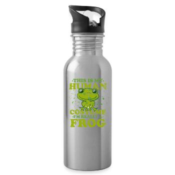Frog carnival costume Halloween disguise - Water bottle with straw - silver - Right