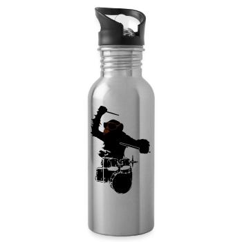 music monkey - Trinkflasche mit integriertem Trinkhalm - Lightsilver - Rechts