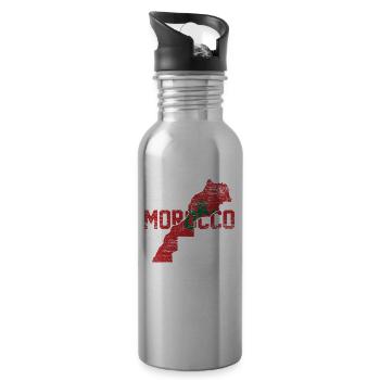 Maroc - Gourde avec paille intégrée - argent clair - Droite