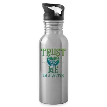 Doctor nurse nurse hospital medicine - Water bottle with straw - silver - Right
