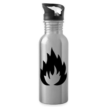 Flamme - Trinkflasche mit integriertem Trinkhalm - Lightsilver - Rechts