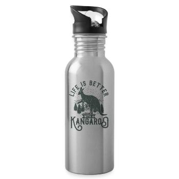 kangaroo - Water bottle with straw - silver - Right
