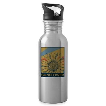 tournesol - Gourde avec paille intégrée - argent clair - Droite
