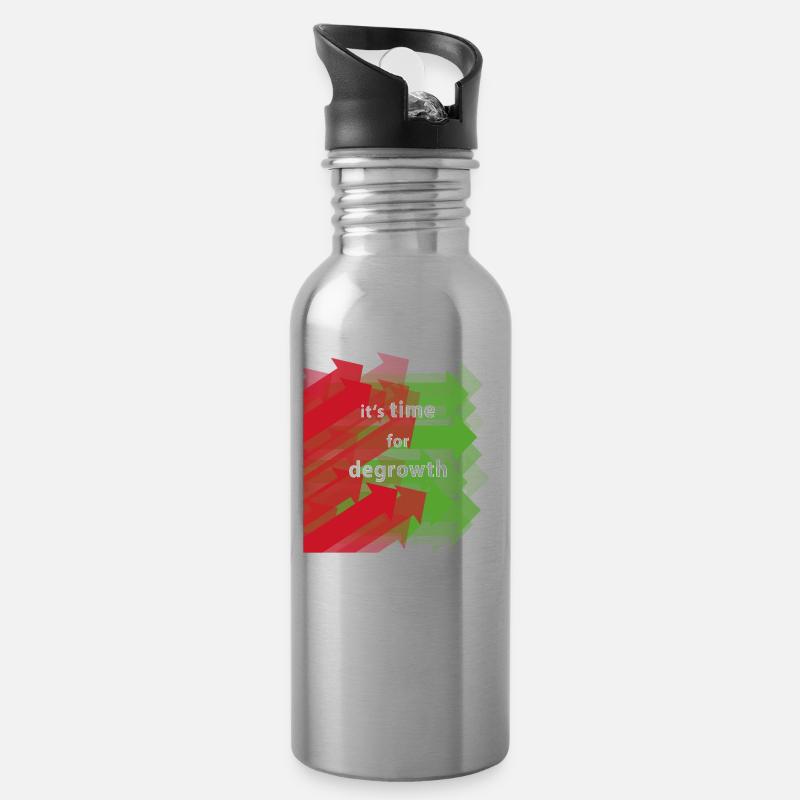 Décroissance croissance post croissance croissance verte - Gourde avec paille intégrée - argent clair