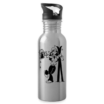 Après-Ski-Mädchen - Trinkflasche mit integriertem Trinkhalm - Lightsilver - Rechts