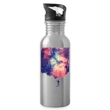 Painting the universe - Handycase - Trinkflasche mit integriertem Trinkhalm - Lightsilver - Rechts
