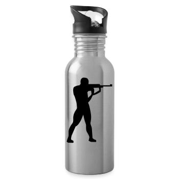 Sports shooting - Water bottle with straw - silver - Right