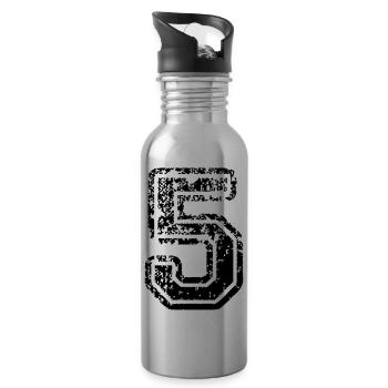 5 - Nummer - Trinkflasche mit integriertem Trinkhalm - Lightsilver - Rechts