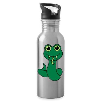 Enfant des serpents mignon petit doux - Gourde avec paille intégrée - argent clair - Droite